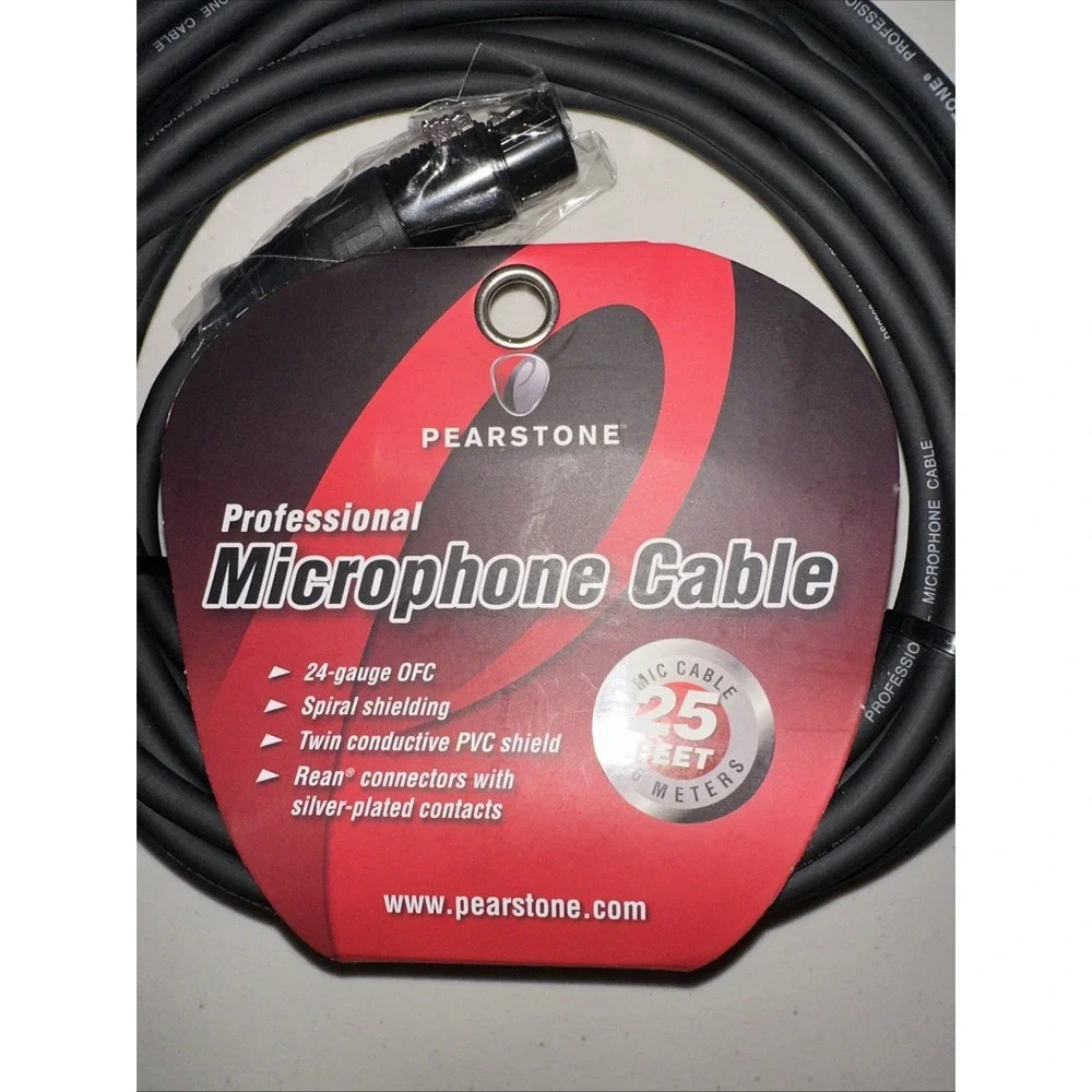 Pearstone PM Series XLR M to XLR F Professional Microphone Cable - 25Ft 7.6 Mete